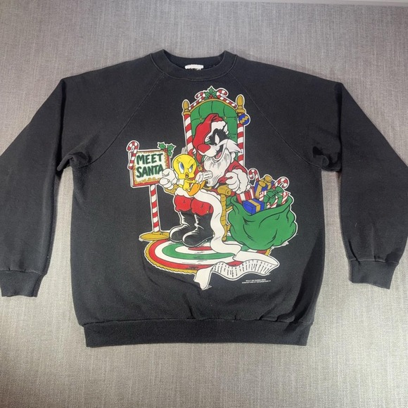 Sun Sportswear Other - Vintage Sun Sportswear Tweety Sylvester Sweatshirt Mens Large Christmas 90s